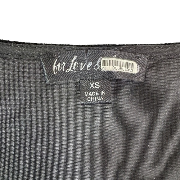 For Love & Lemons Elisa Velvet Glitter Dot Lace Up Cropped Top Black Size XS - Picture 8 of 13